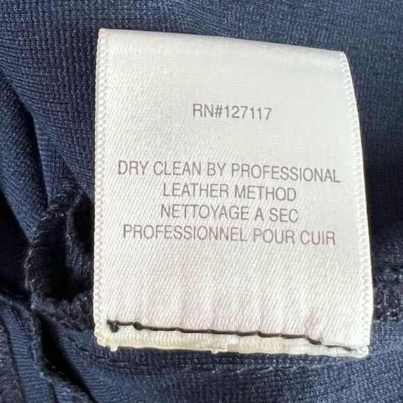 Mark & James by Badgley Mischka Navy Black Leather Trim Shift Mini Dress Small - Picture 14 of 15